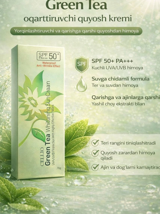 Quyoshdan himoya qiluvchi krem SPF 50+ PA+++ yuz va tana uchun - 