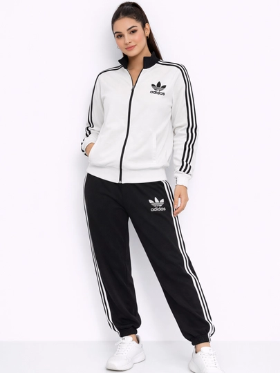 Женский спортивный костюм двойка – стильный и удобный комплект — FAYASP3-ADIDAS2-БЕЛЫЙ-Ovesize