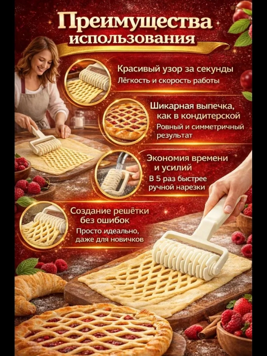 Pitsa va non uchun ignali g‘ildirak roligi, xamirni pitsa uchun teshish g'ildiragi