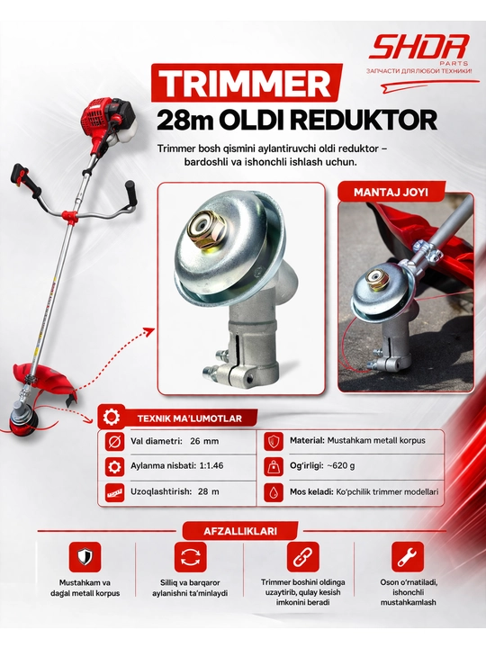 Trimmer oldi reduktor 26mm - 