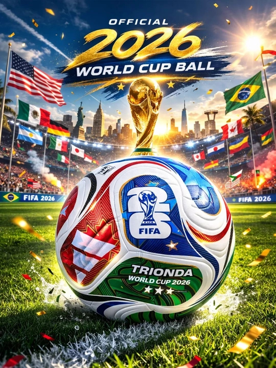 Футбольный мяч World Cup 2026 TRIONDA, тренировочный и игровой, размер 5 - 