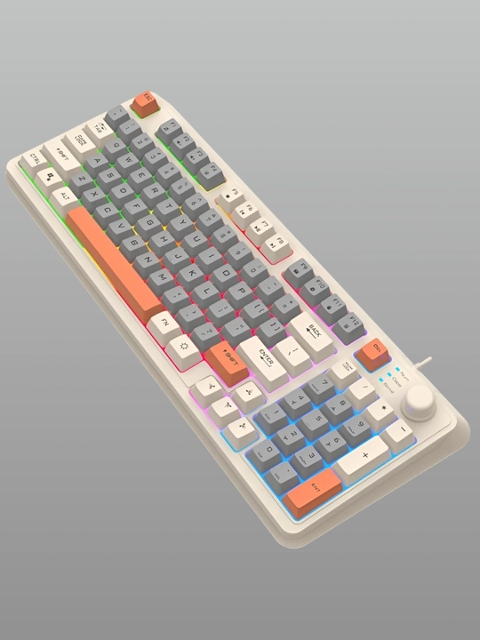 Механическая игровая клавиатура XUNFOX K82, RGB, с подсветкой и регулятором громкости - 
