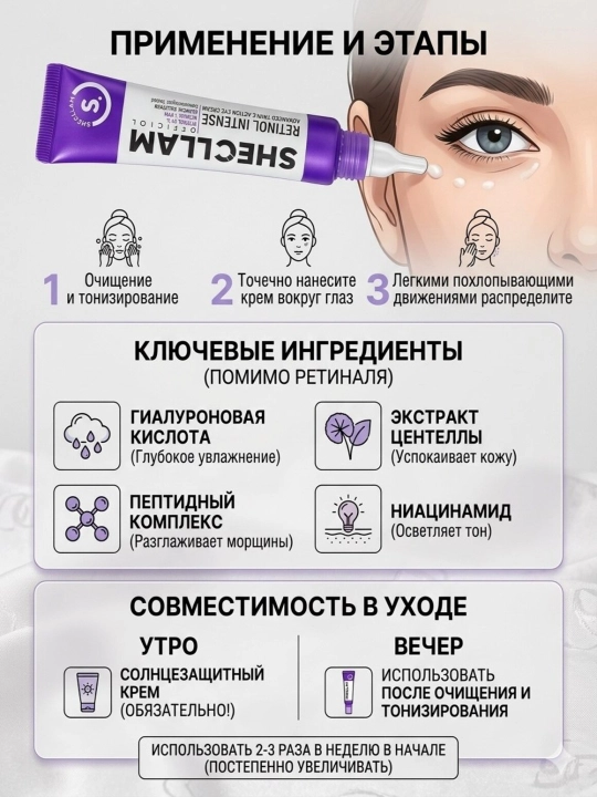 SHECLLAM Retinol Intense Advanced Triple Action Eye Cream