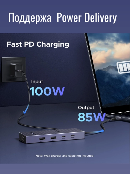 UGREEN USB HUB 7in1 DisplayPort USB-C/A RJ45 PD100W CM880 75774