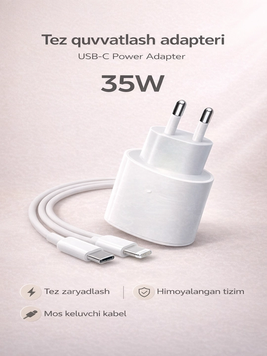 5W USB-C Fast Charger (EU) – tez zaryadlovchi adapter