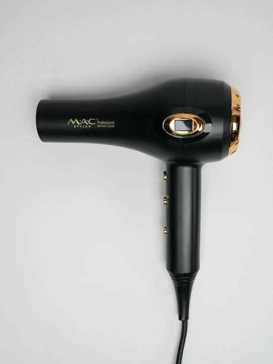 MAC styler MC-6682 professional soch quritgichi, ionizatsiya bilan quritish va pardozlash uchun mo‘ljallangan, 2200W