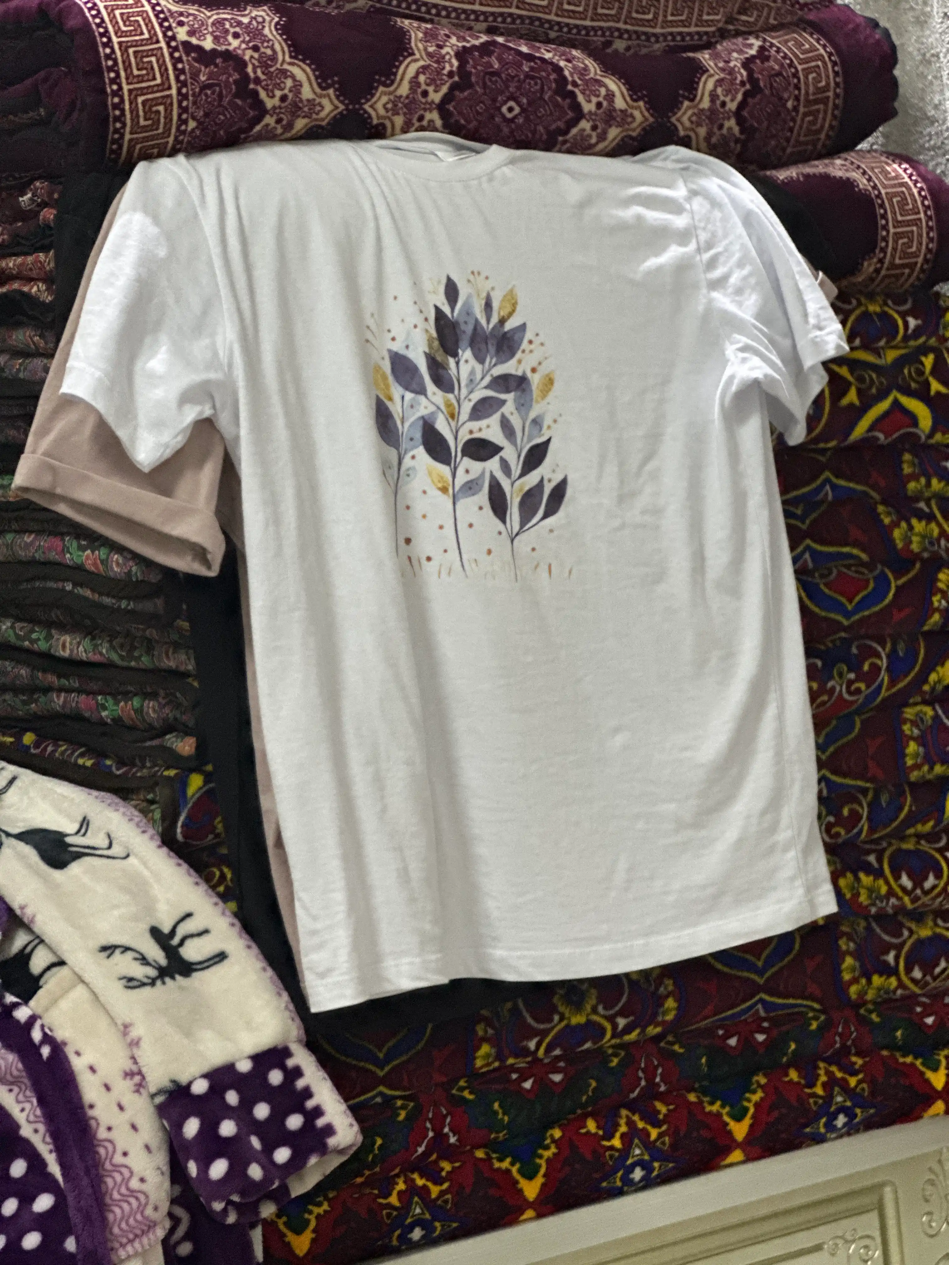 Ayollar uchun futbolka, OVERSIZE, print bilan, 100% paxta