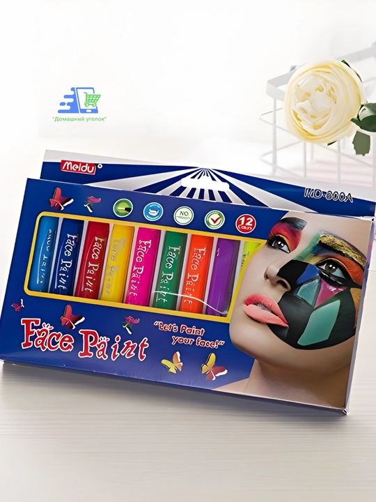 Face Paint akvagrim qalamlar 6/12 rang yuz va tana uchun bolalar bo‘yoqlari