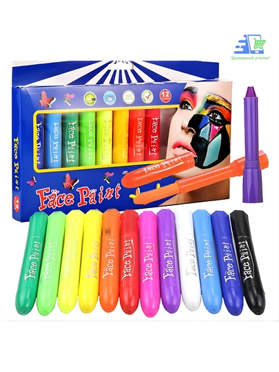 Карандаши для аквагрима Face Paint, 6/12 цветов, краски для лица и тела, детские