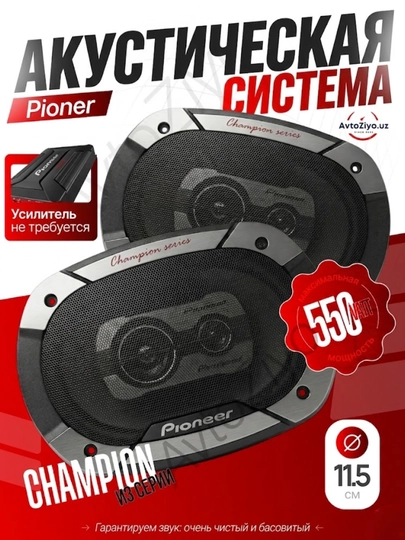 Кoлонка Pioneer champion V3, 550 Вт, магнит большой и тяжелый, усилитель не нужен — AZIYO-6975