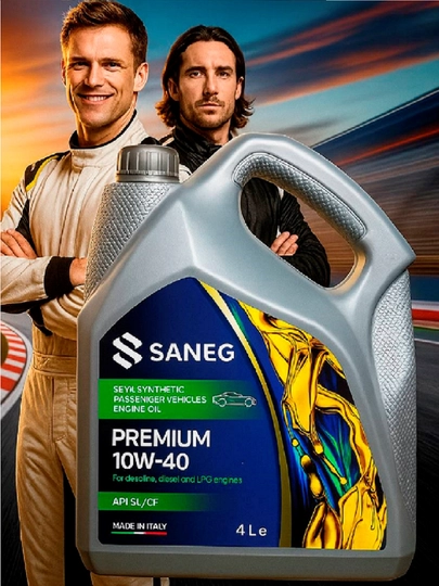 SANEG Premium SAE 10W-40  API SL, 4 литра — OILMART-SANPREM10W40