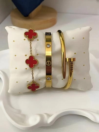 Женский набор браслетов в стиле Cartier из нержавеющей стали — MZNJWL-BLAGUZUK-КРАСН-18