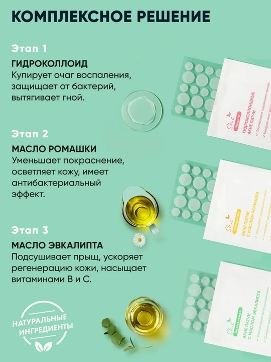 Патчи от акне и прыщей прозрачные маскирующие 108 шт