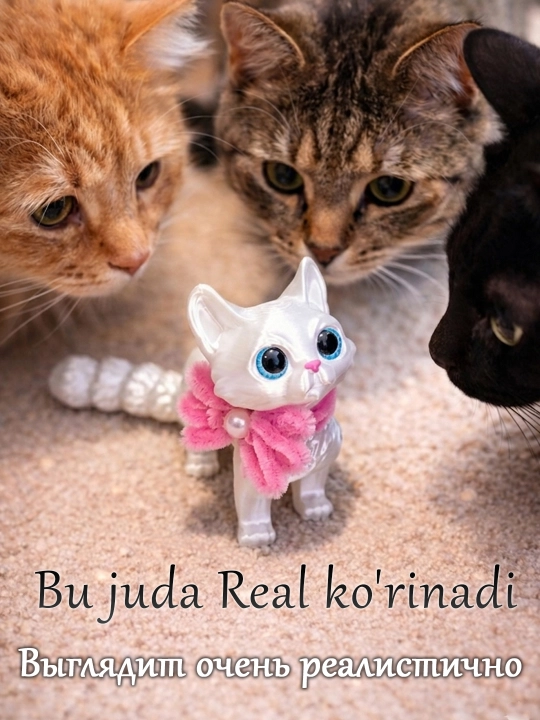 3D harakatlanuvchi mushukcha Muffin, stressga qarshi o'yinchoq