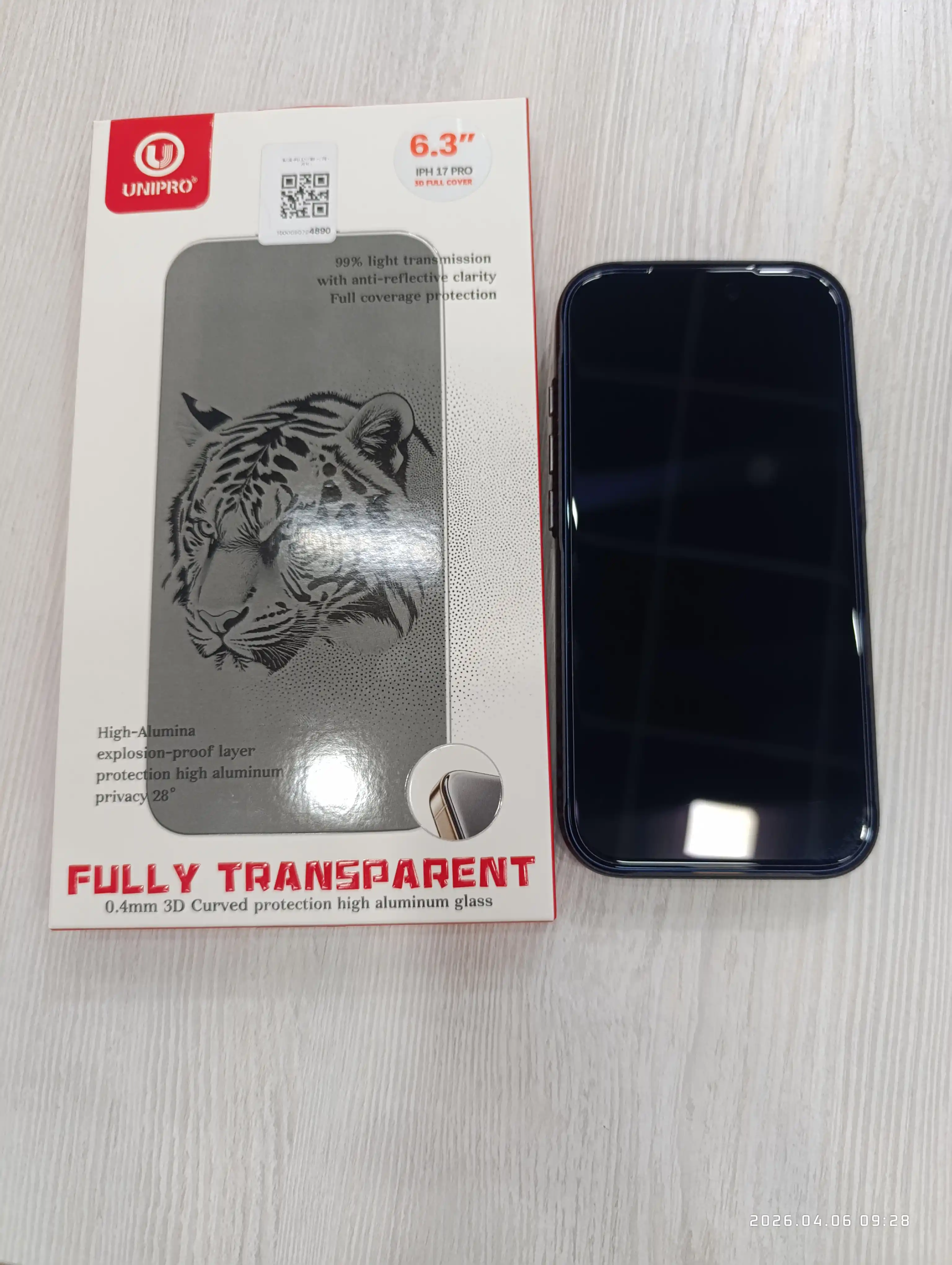 Ramkasiz himoya oynasi iPhone uchun, qora hoshiyasiz, 13, 14, 15, 16, 17, Pro va Pro Max