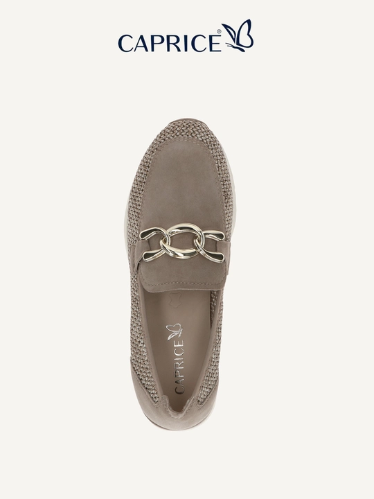 Женские лоферы Caprice из комбинированных материалов, кожаная стелька