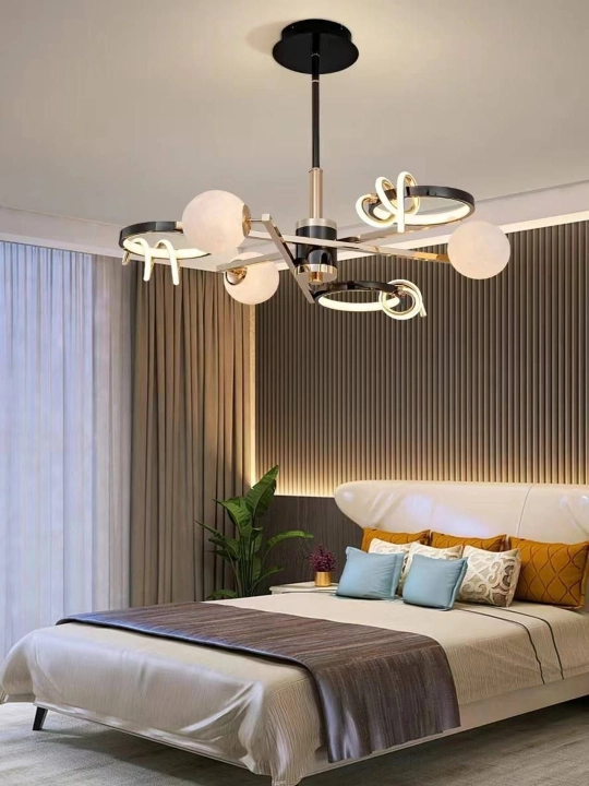 Современная LED люстра Elegant Gold Black — потолочный светильник в стиле Modern - 