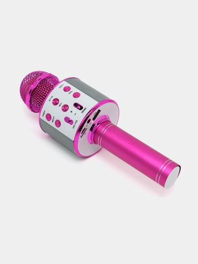 Микрофон караоке, детский, с беспроводным Bluetooth WS 858, колонка с микрофоном