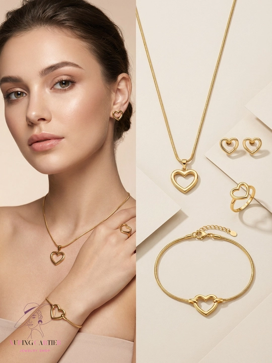 VAN CLEEF Набор бижутерий, кольцо, серьги, цепочка, браслет