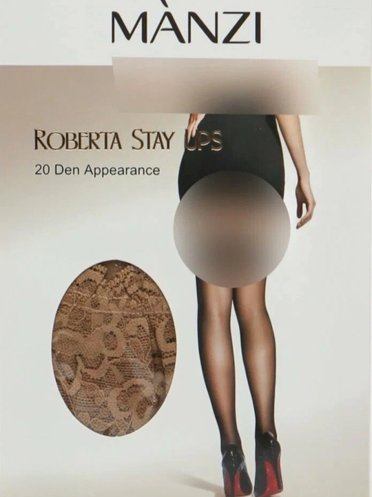 Ayollar uchun burmali, silikon tasmali Manzi chulki, paypoqlari, 20 den, standart o'lcham - 