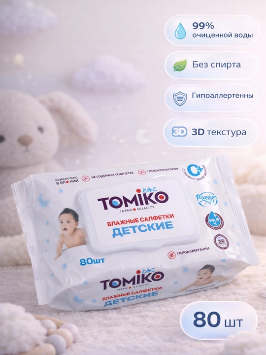 Влажные салфетки Tomiko