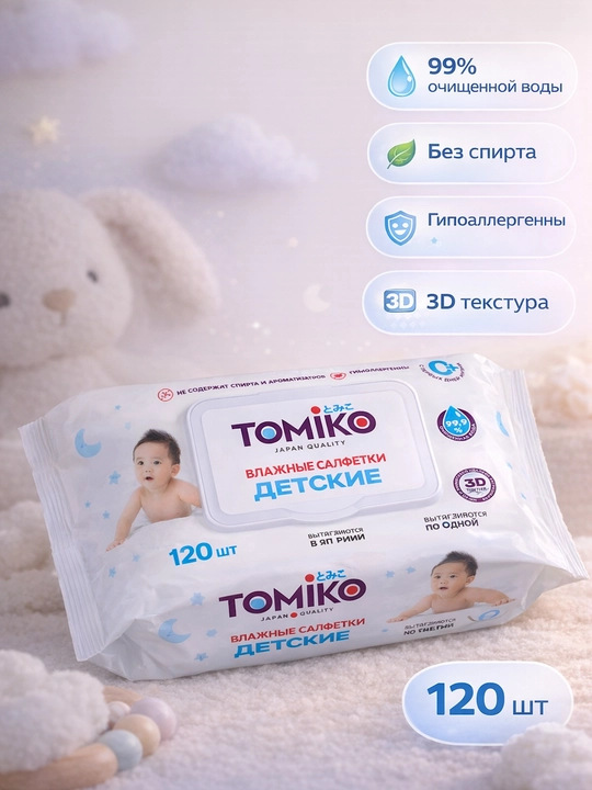 Влажные салфетки Tomiko