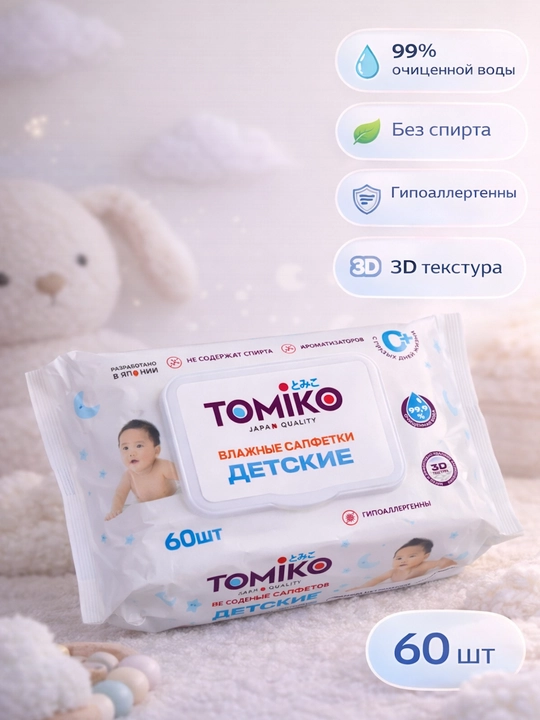 Влажные салфетки Tomiko