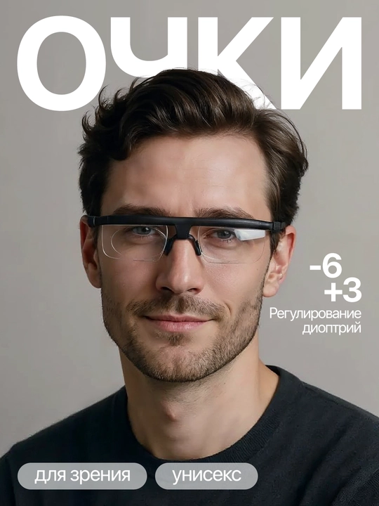 Очки с регулировкой диоптрий Dial Vision от -6 до +3, регулируемые очки для чтения - 
