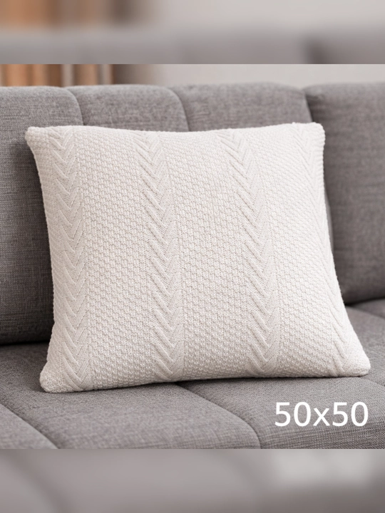 Dekorativ yostiq, 50 x 50, trikotaj teksturali - 