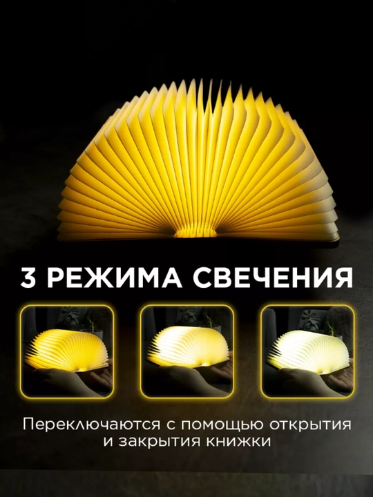 Yoritgich tungi kitob, simsiz, stol usti, yorug‘lik diodli kitobcha shaklidagi yoritgich