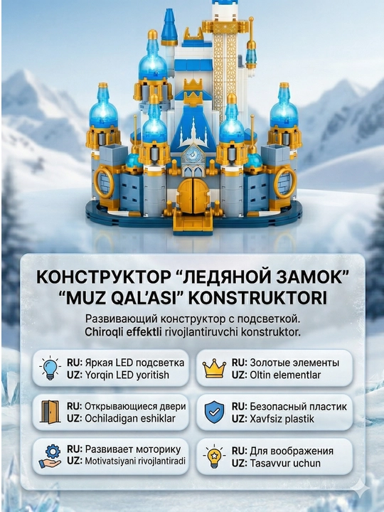 Конструктор Ледяной замок принцессы, развивающая игрушка для девочек, 401 деталь