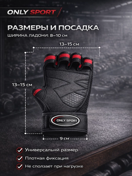 Перчатки для тренировок с фиксацией запястья, фитнес и бодибилдинг