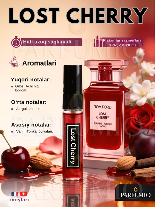 Parfyum, quyma raspiv idishda, Lost Cherry asosida,mini atir - 