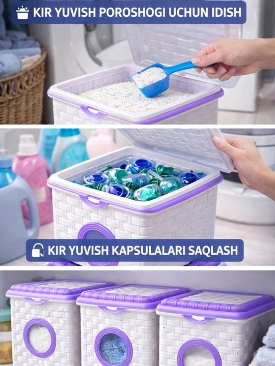 Kir yuvish kukuni uchun organayzer — konteyner, 3,5 kg
