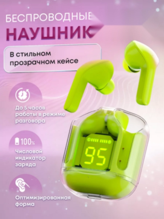 Беспроводные наушники TWS, сенсорное управление, светодиодный дисплей, современный дизайн - 