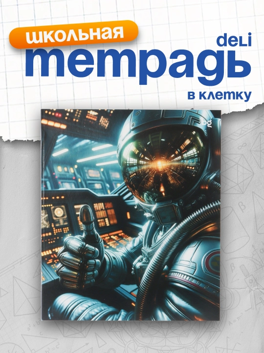 Тетрадь 48 листов, А5, клетка BG "Mars", эконом - 
