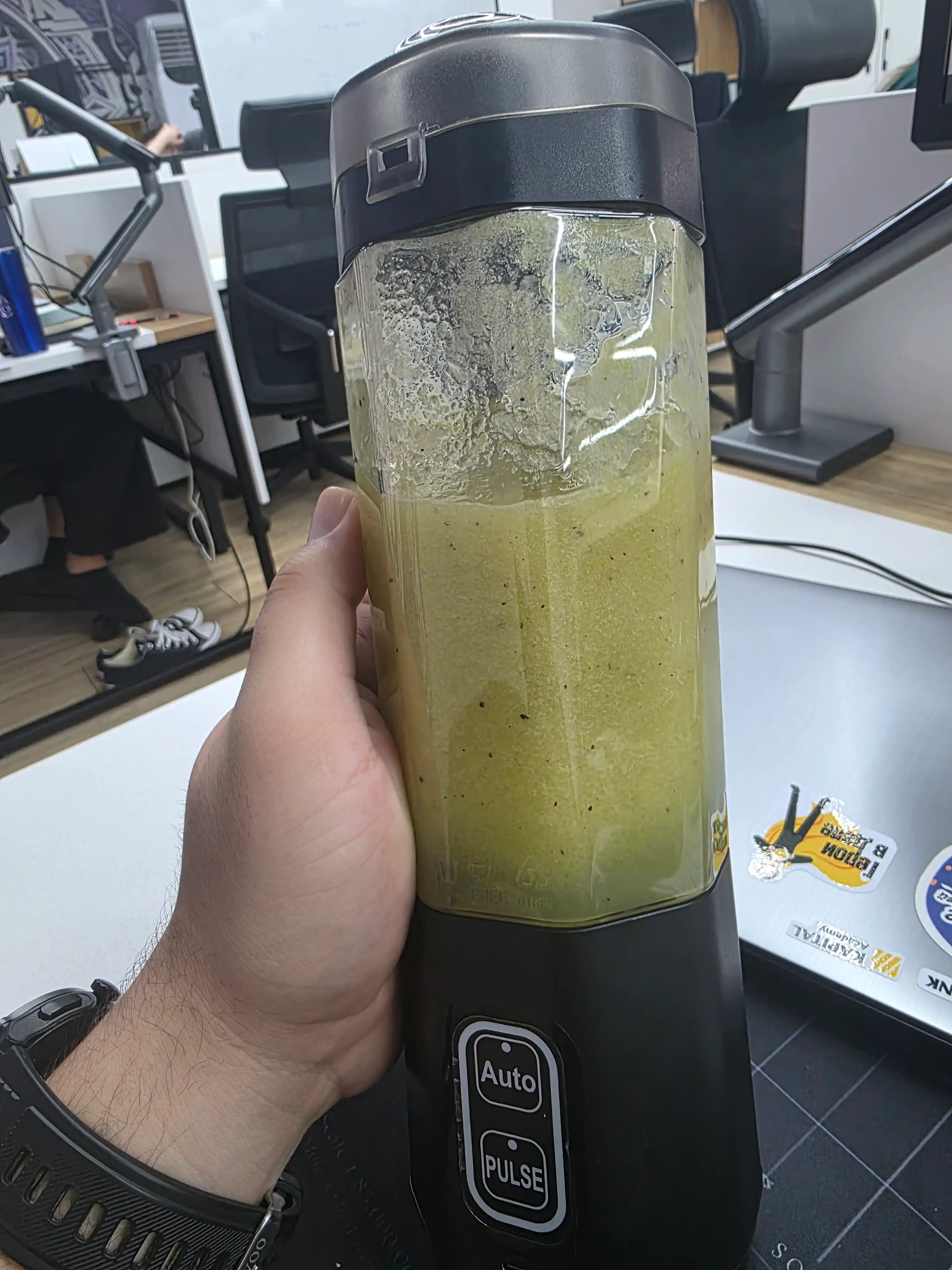 Portativ blender, qo‘l mini-sheykeri, 3 tasi 1 da, smuzi tayyorlash uchun, kuchli, 600 ml