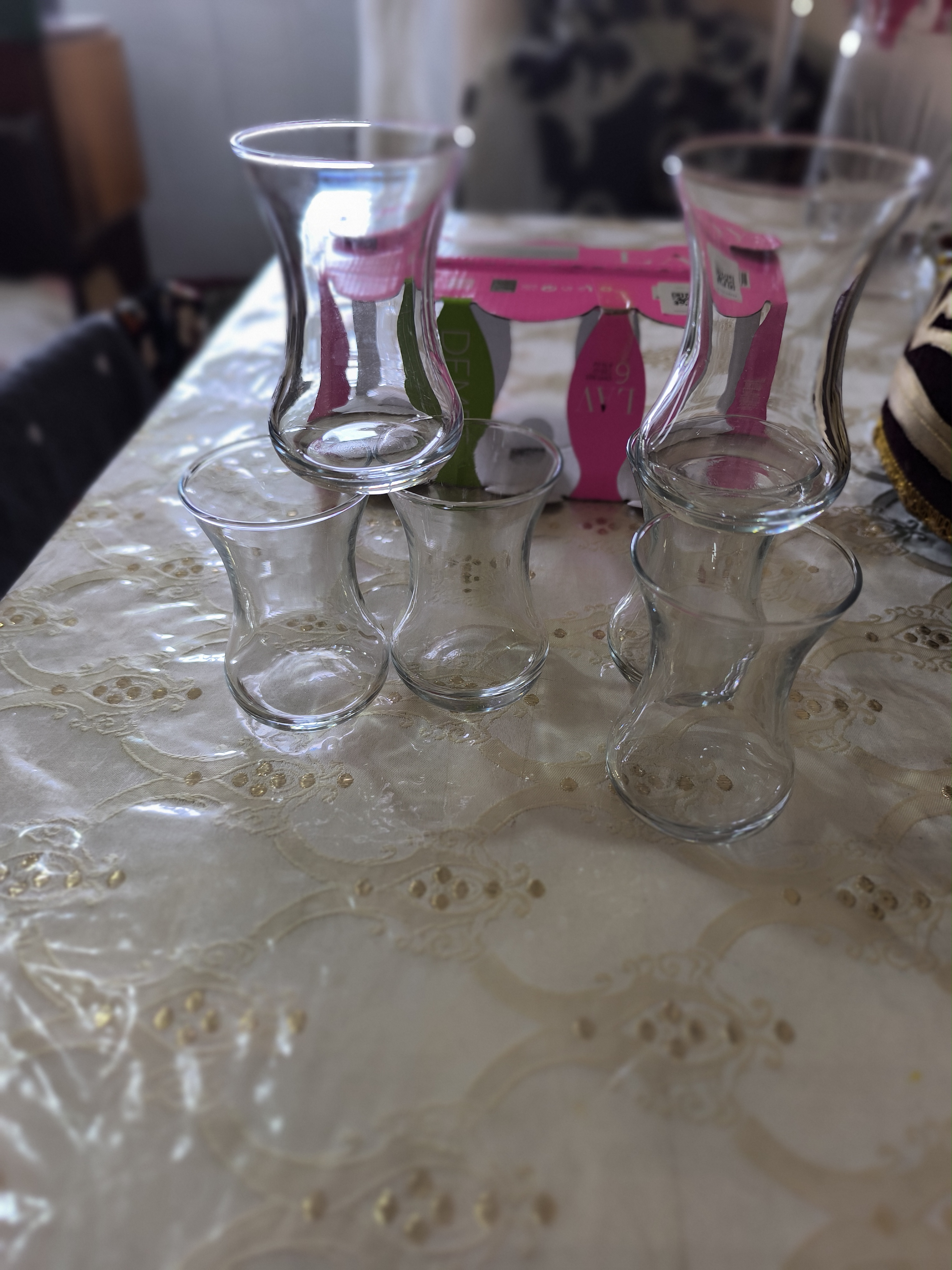 LAV Demet choy stakanlari bardaklar to‘plami, 6 dona, shaffof shisha, turkcha dizayn