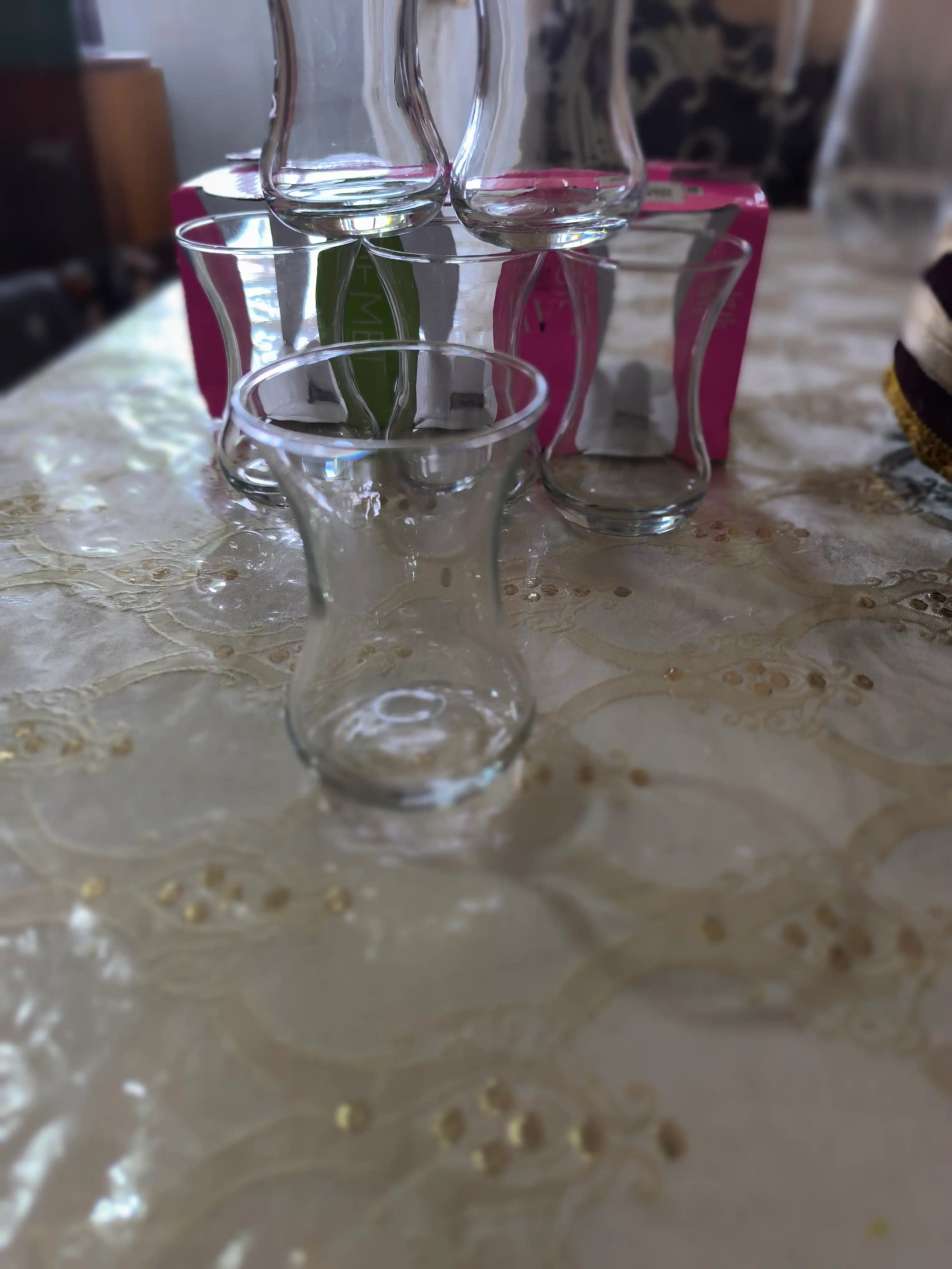 LAV Demet choy stakanlari bardaklar to‘plami, 6 dona, shaffof shisha, turkcha dizayn