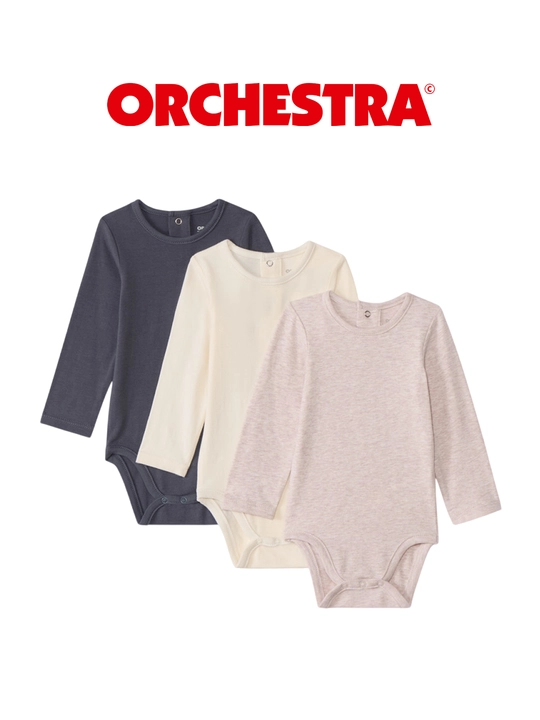 Orchestra bolalar bodi to‘plami (3 dona), paxta, rangli - 