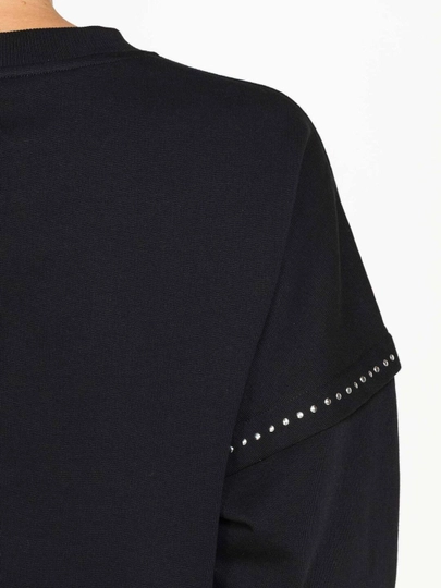 Ayollar svitshoti Carrera Jeans erkin, 100% paxta, yenglarda dekorativ bezaklar
