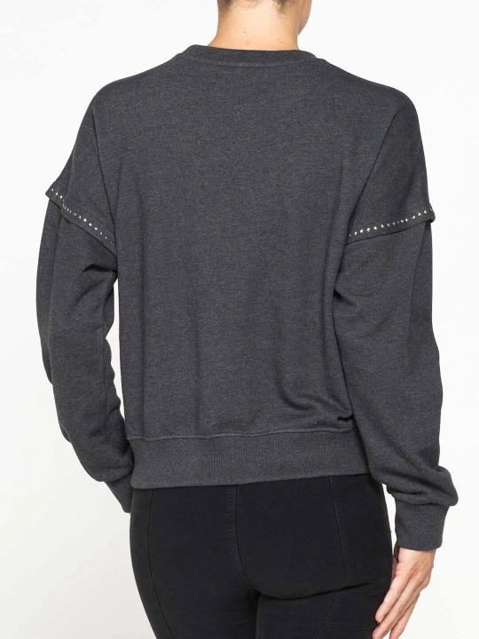 Ayollar svitshoti Carrera Jeans erkin, 100% paxta, yenglarda dekorativ bezaklar