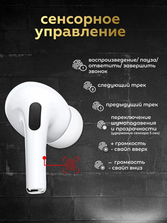 Simsiz quloqchinlar Pods Pro 2 ANC DUBAI, iPhone va Android uchun