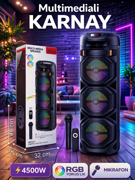 Bluetooth ZQS 8301- 8308-katta musiqa karnayi, simsiz mikrofon - 