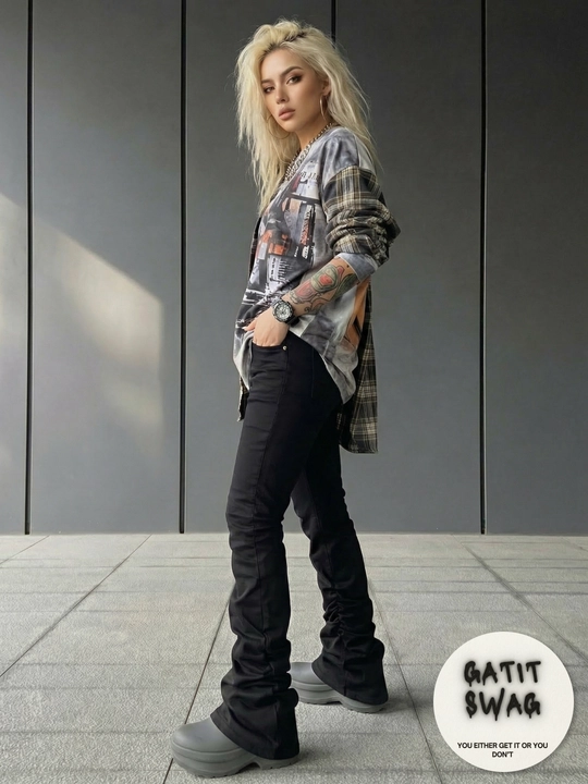 Jinsi Flared клёш stretch Y2K