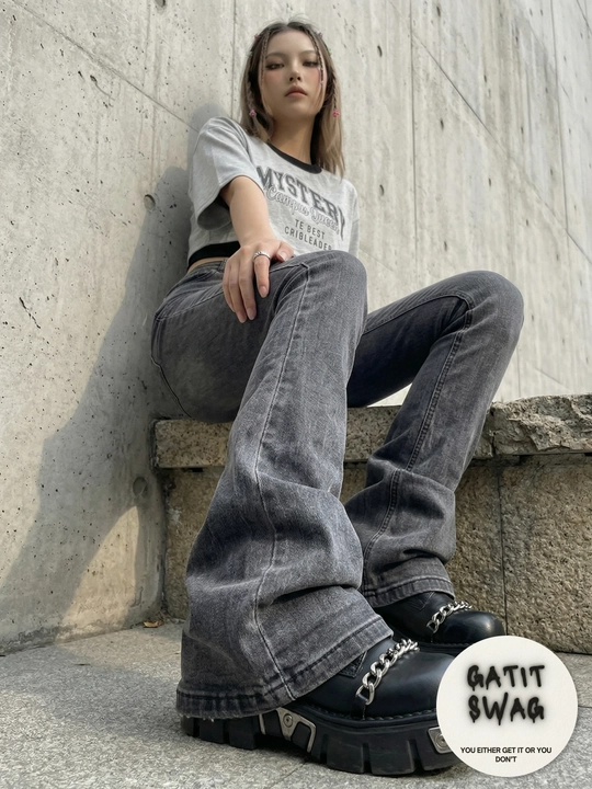 Jinsi Flared клёш stretch Y2K