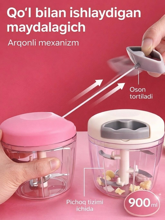 Ручной мини-блендер для измельчения овощей, фруктов и мяса 900ML