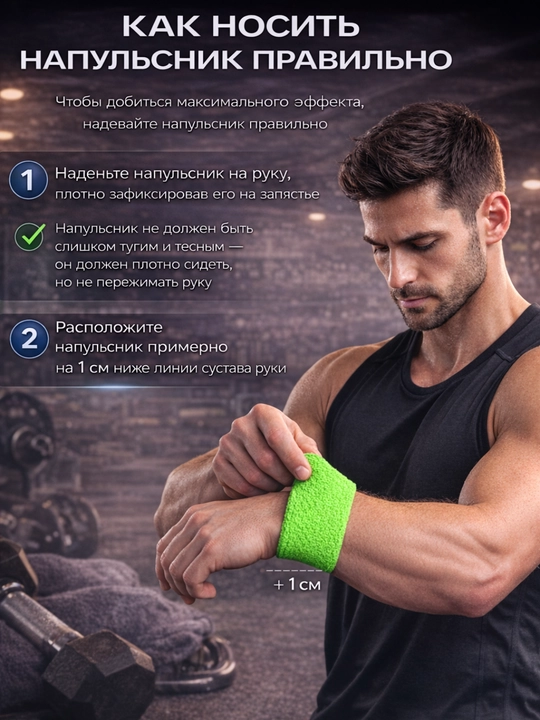 Sport bilakbog‘i fitnes va mashg‘ulotlar uchun, ter yutuvchi, elastik