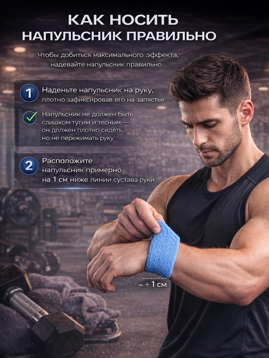 Sport bilakbog‘i fitnes va mashg‘ulotlar uchun, ter yutuvchi, elastik