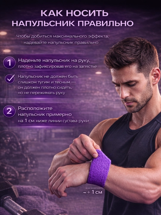 Sport bilakbog‘i fitnes va mashg‘ulotlar uchun, ter yutuvchi, elastik